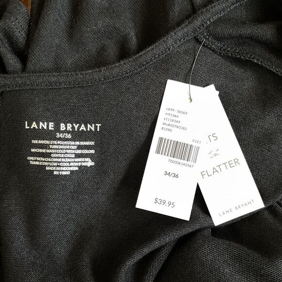 Lane Bryant Knot Front‎ Blouse Top Women 34/36 Black Long Sleeve U35 - Picture 9 of 14